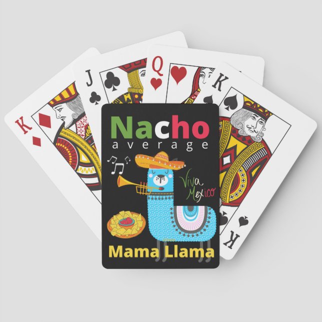 NACHO AVERAGE MAMA LLAMA cinco de mayo gift        Poker Cards (Back)