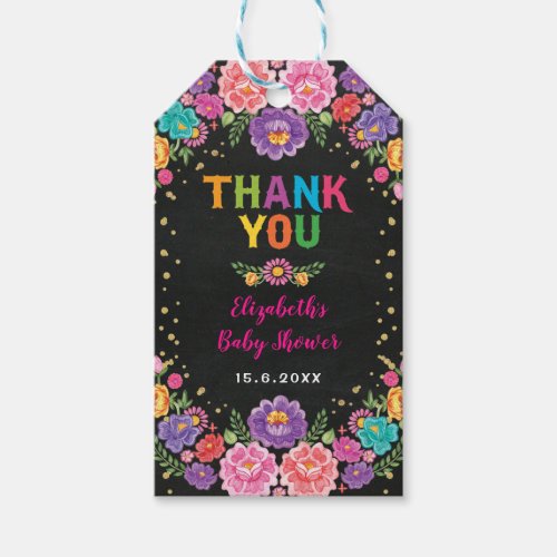 Nacho Average Mexican Floral Fiesta Baby Shower Gift Tags