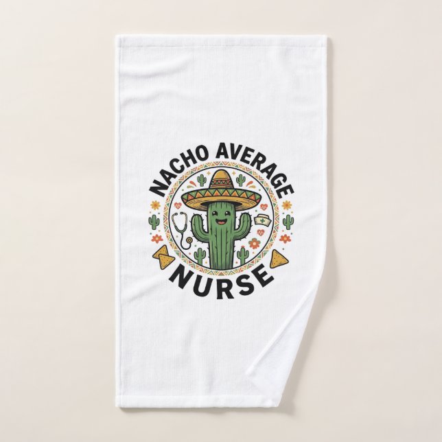 Nacho Average Nurse Cactus Fiesta Shirt Design_1 Hand Towel (Hand Towel)