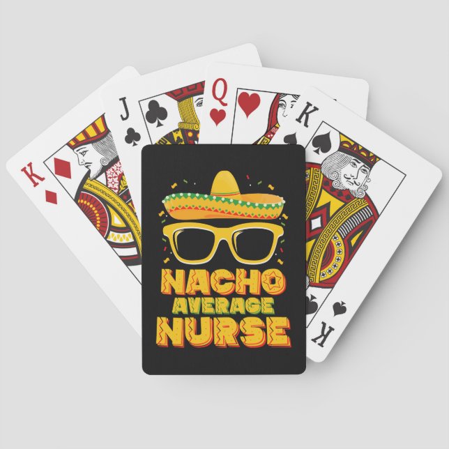 Nacho Average Nurse Cinco De Mayo Matching Family Poker Cards (Back)