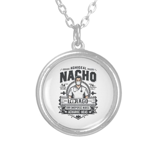 Nacho Average Orthopedic Nurse Silver Plated Necklace (Front)