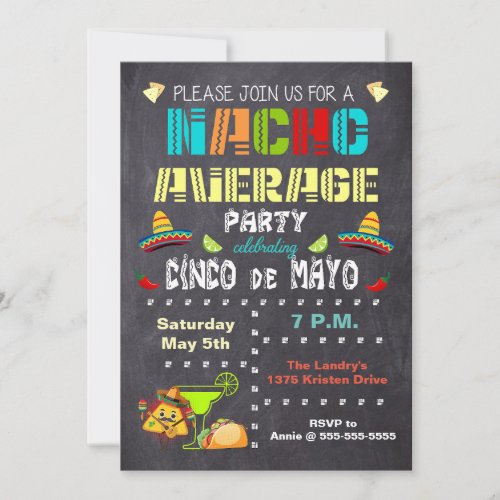 Nacho Average Party Cinco de Mayo Party Invitation