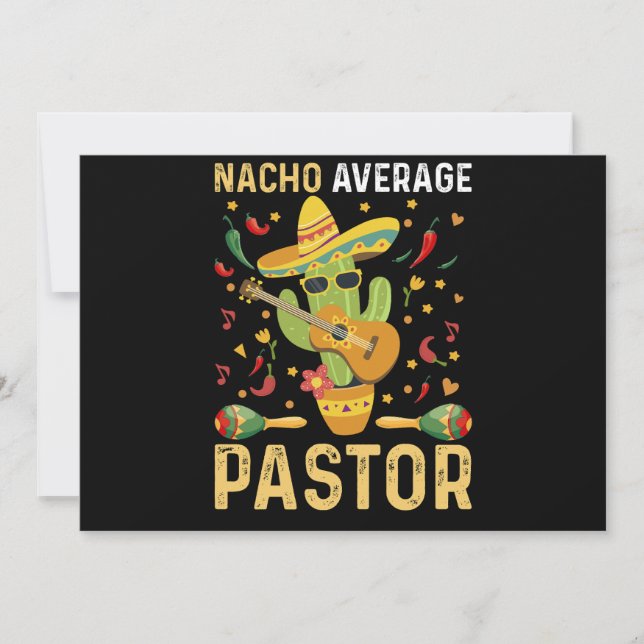 Nacho Average Pastor Religious Leader Cinco De May Invitation (Front)