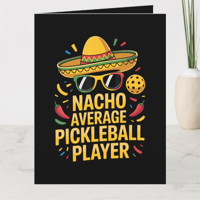 Nacho Average Pickleball Player Letterpress Thank You Card (Front)