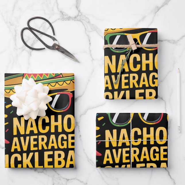 Nacho Average Pickleball Player Wrapping Paper Sheets (Front)