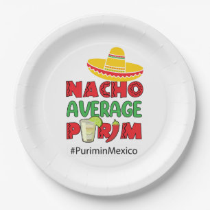 Nacho Average Purim Square Sticker Paper Plates