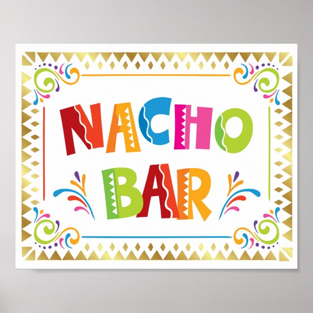 NACHO BAR Fiesta Party Sign Print (Front)