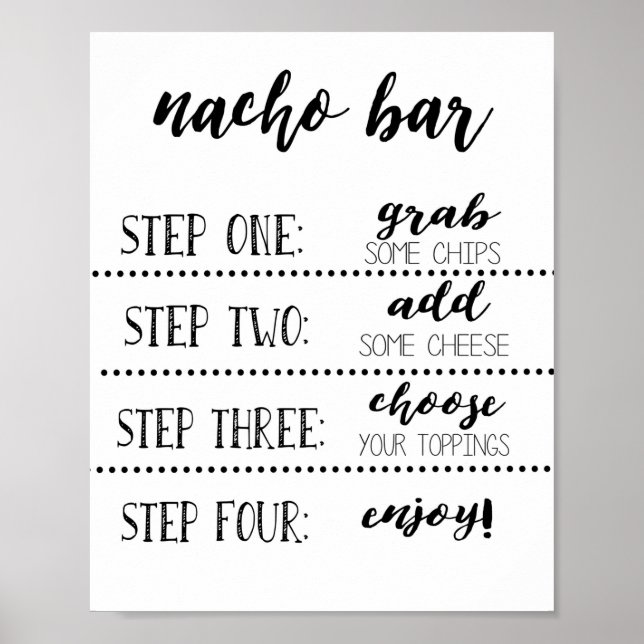 Nacho Bar Sign, Make Your Own Nachos Poster (Front)