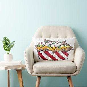 Nacho Man Cheese Tortilla Nachos Funny Food Lumbar Pillow