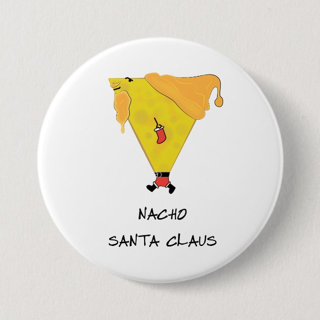 Nacho Santa Claus Button (Front)
