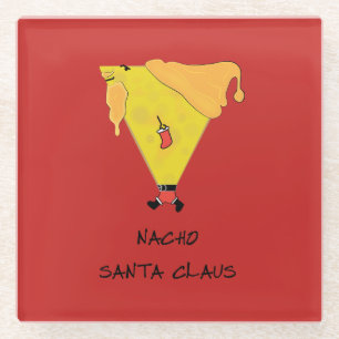 Nacho Santa Claus Glass Coaster