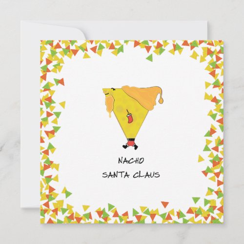 Nacho Santa with Chips Holiday Card