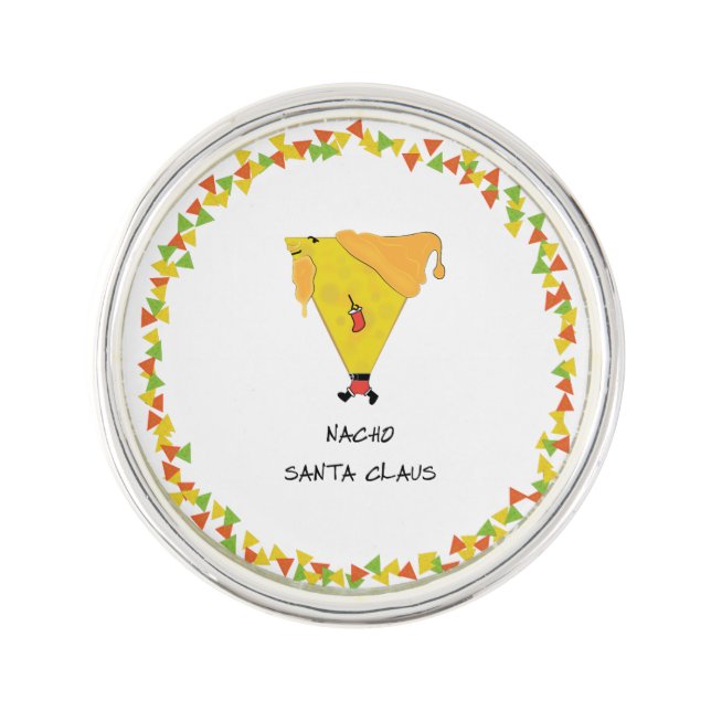 Nacho Santa with Chips Lapel Pin (Front)