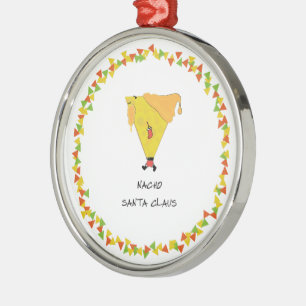 Nacho Santa with Chips Metal Ornament