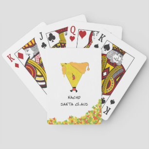 Nacho Santa with Chips Poker Cards