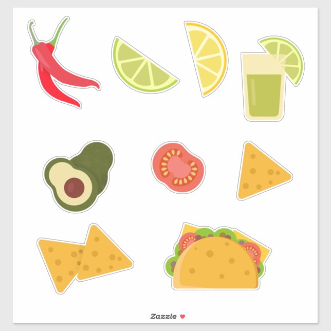 Nacho Tacos Food Variety Sticker (Sheet)