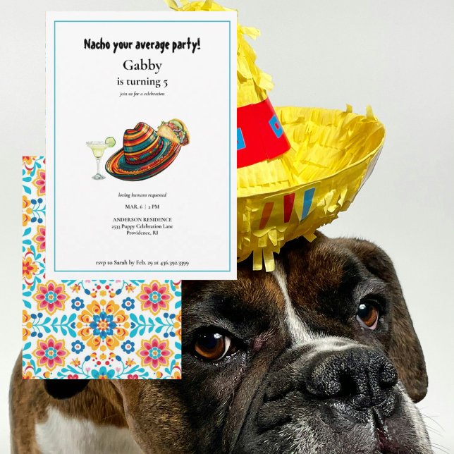 Nacho Your Average Dog Sombrero Taco Invitation (Creator Uploaded)