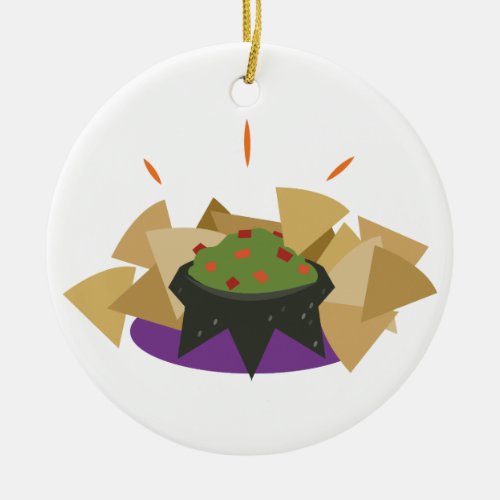 Nachos and Dip Ceramic Ornament