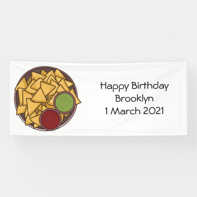 Nachos cartoon illustration banner (Horizontal)