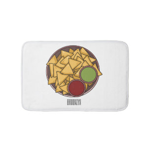 Nachos cartoon illustration  bath mat