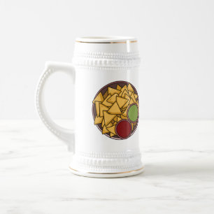 Nachos cartoon illustration beer stein