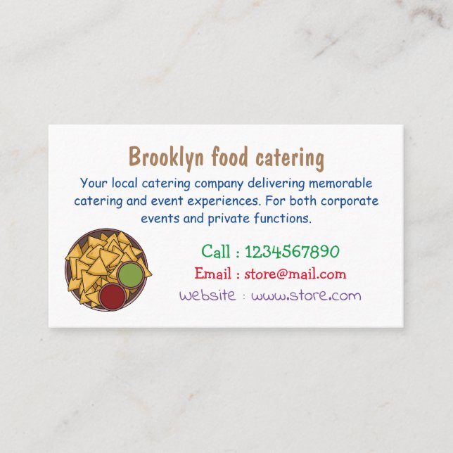 Nachos cartoon illustration  business card (Front)