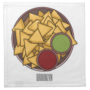 Nachos cartoon illustration cloth napkin