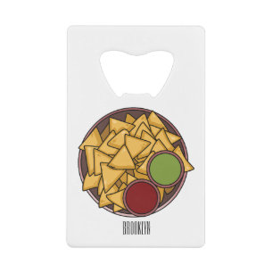 Nachos cartoon illustration  credit card bottle opener