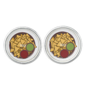 Nachos cartoon illustration cufflinks