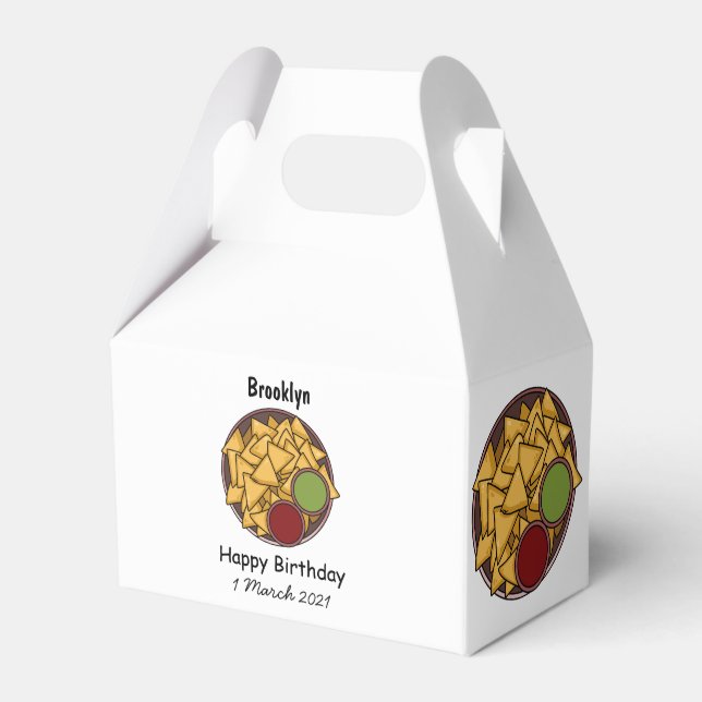 Nachos cartoon illustration favor boxes (Front Side)