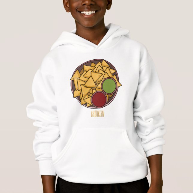 Nachos cartoon illustration  hoodie (Front)