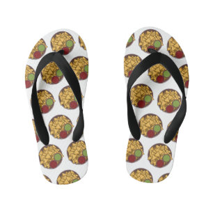 Nachos cartoon illustration  kid's flip flops