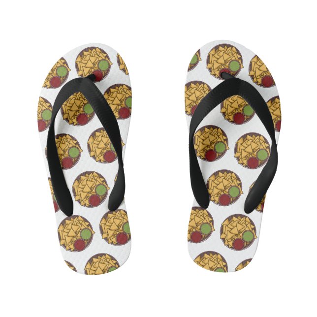 Nachos cartoon illustration  kid's flip flops (Footbed)