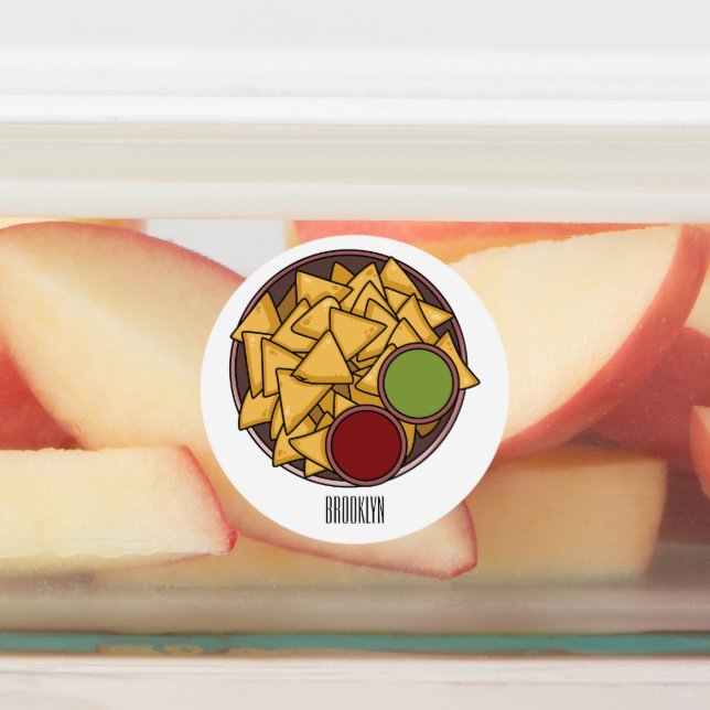Nachos cartoon illustration  labels (Affixed)