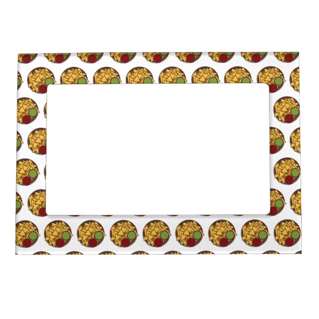 Nachos cartoon illustration  magnetic frame (Front)