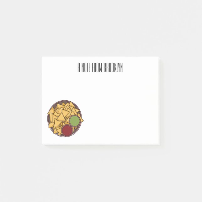 Nachos cartoon illustration  post-it notes (Front)