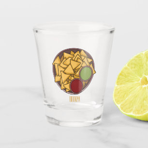 Nachos cartoon illustration shot glass