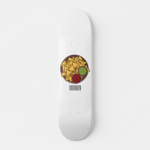 Nachos cartoon illustration skateboard