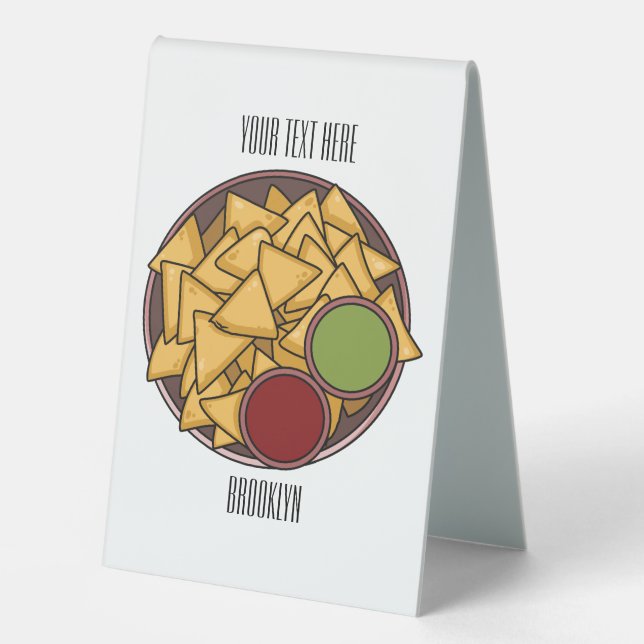 Nachos cartoon illustration  table tent (Front)