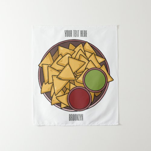 Nachos cartoon illustration  tapestry