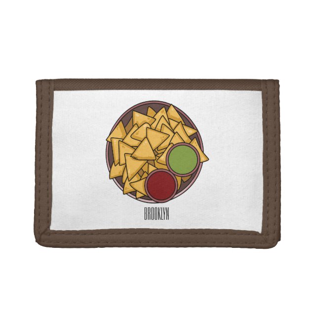 Nachos cartoon illustration  trifold wallet (Front)
