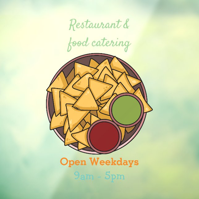 Nachos cartoon illustration window cling (Sheet 3)