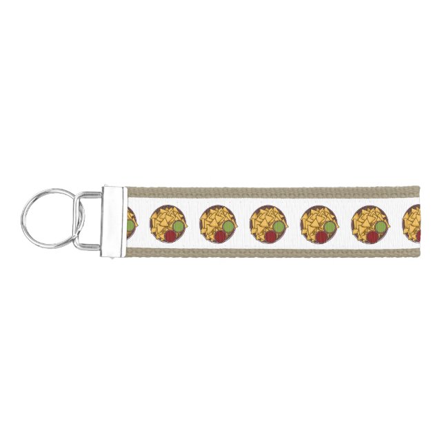 Nachos cartoon illustration  wrist keychain (Keys on Left)