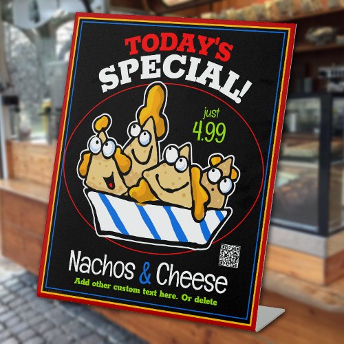 Nachos Cheese Todays Special Deli Food Truck  Pedestal Sign