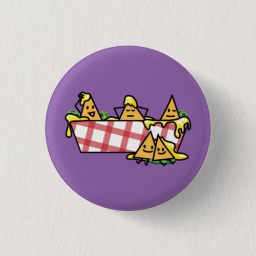 Nachos Melted Cheese Jalapeno Nacho tortilla chips Pinback Button