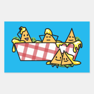 Nachos Melted Cheese Jalapeno Nacho tortilla chips Rectangular Sticker