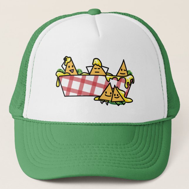 Nachos Melted Cheese Jalapeno Nacho tortilla chips Trucker Hat (Front)