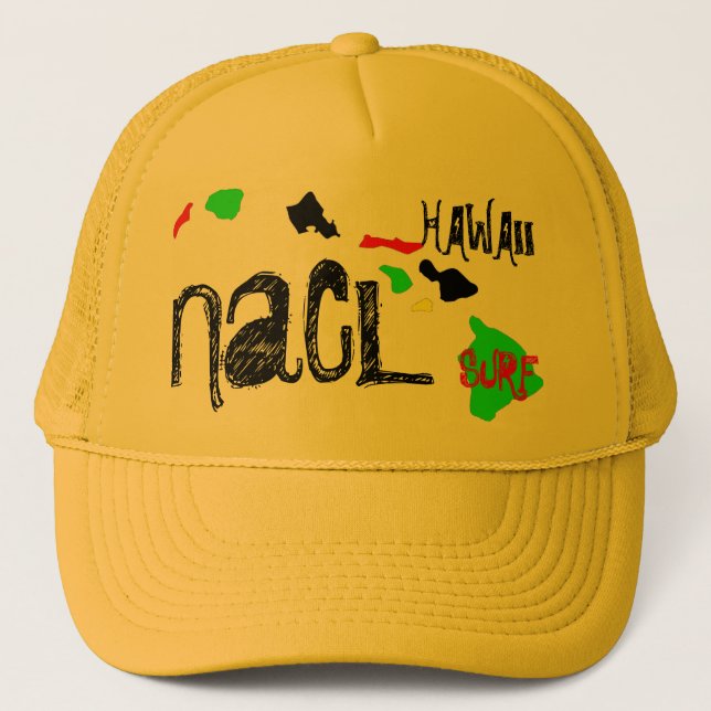 NaCL SALT WATER SURF HAWAII Trucker Hat (Front)