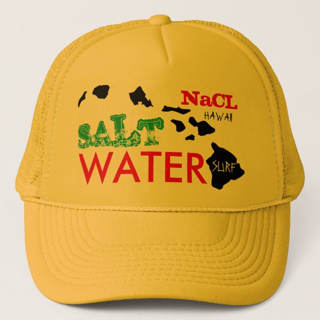NaCL SALT WATER SURF HAWAII Trucker Hat (Front)