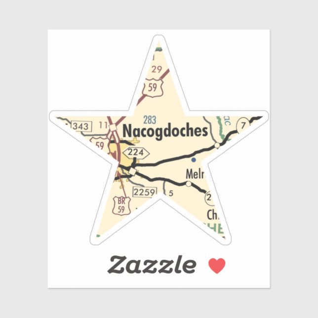Nacogdoches TX Star Sticker (Sheet)